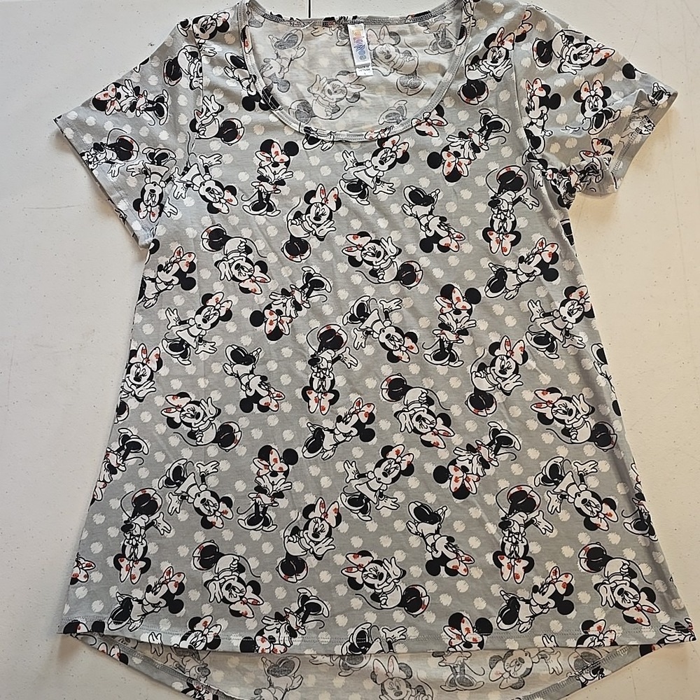 Lularoe Disney Minnie Mouse Classic T shirt Small Great‎ Condition Gray Red